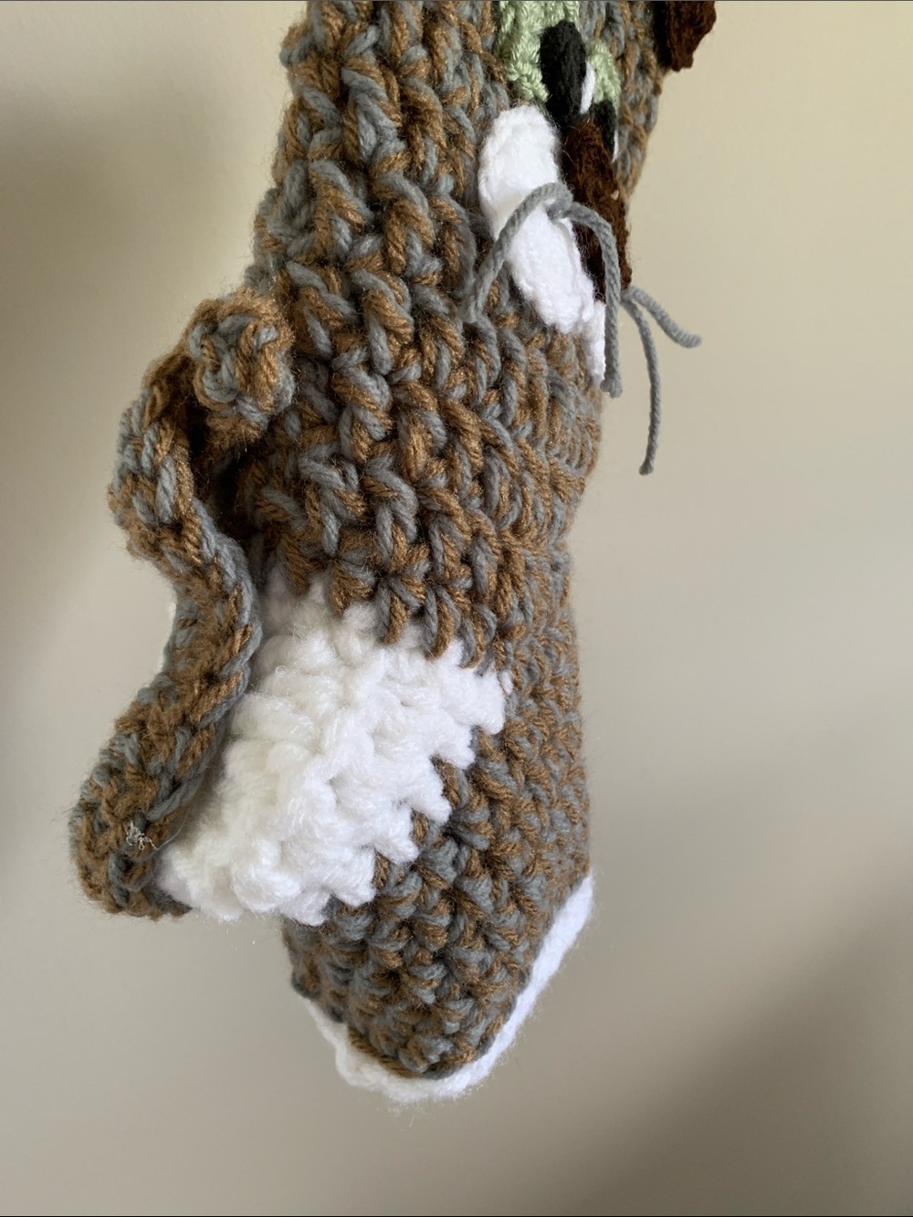 Handmade Gray & Tan Cat Stocking - Picture 3 of 4